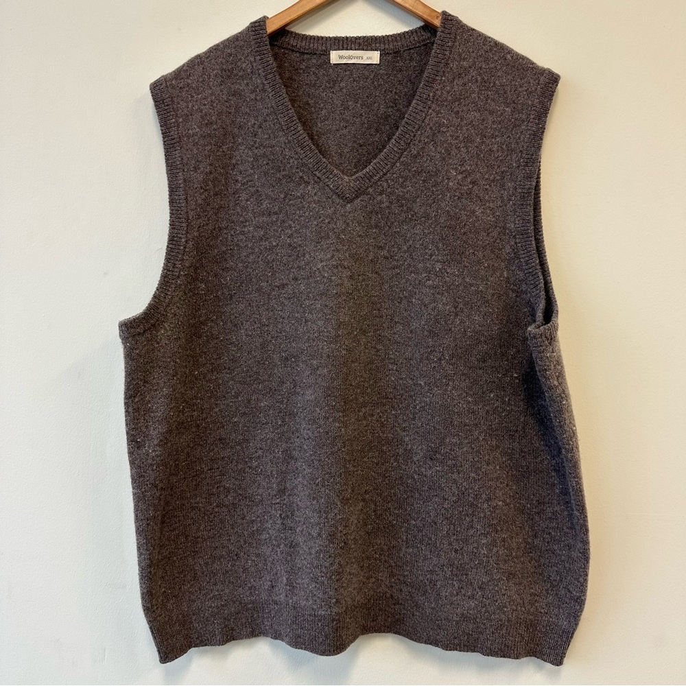 Men's 100% Lambswool Brown Tweed Slouchy Sweater Vest